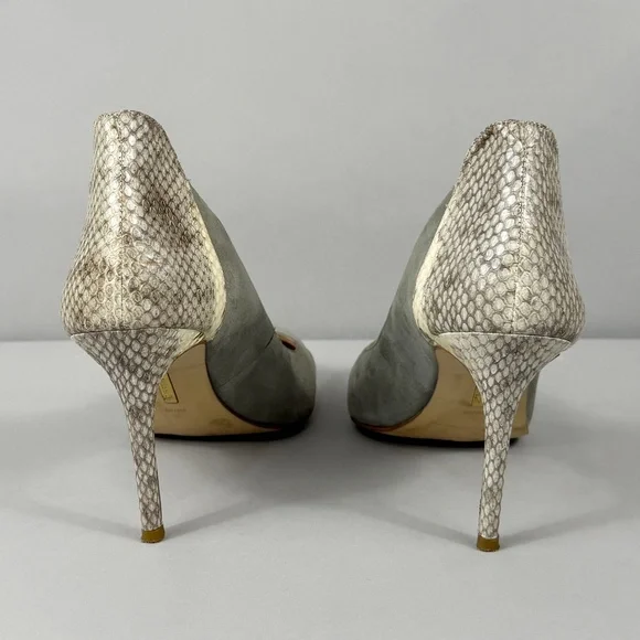 LOUISE ET CIE GREY SUEDE & SNAKE HEELS - Picture 5 of 13
